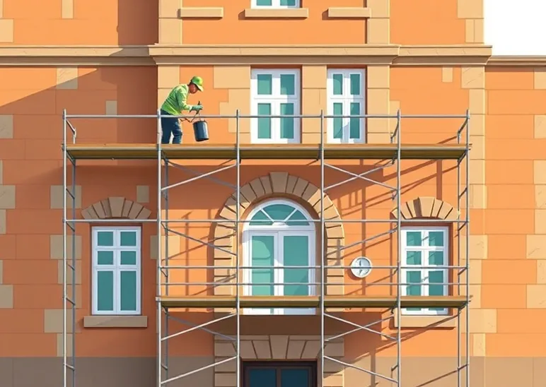 Ravalement de façade en pierre, nettoyage et application d'enduit